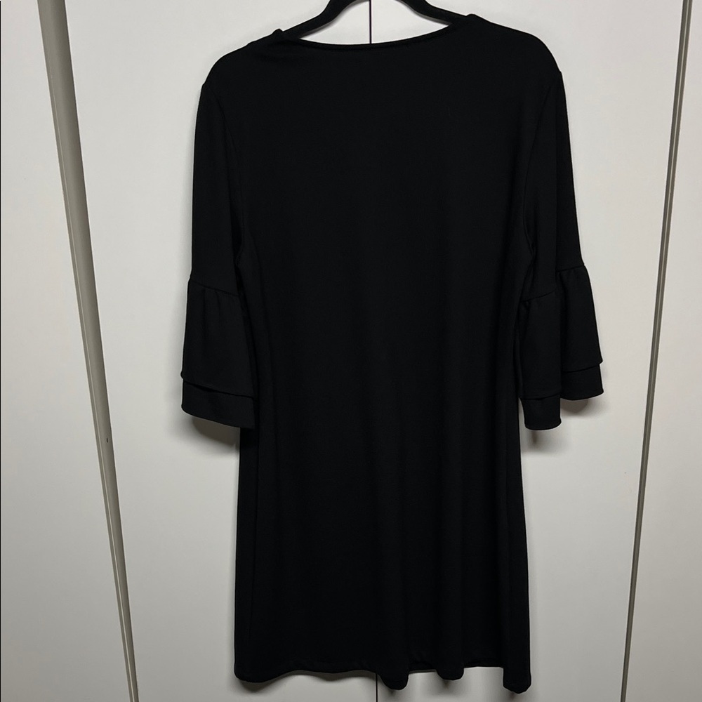 Sugar Poison Black V-Neck Dress with Ruffle Sleeves - Picture 6 of 8